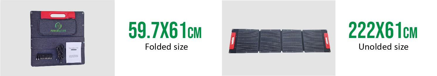 Solar panel folded size PowerNation