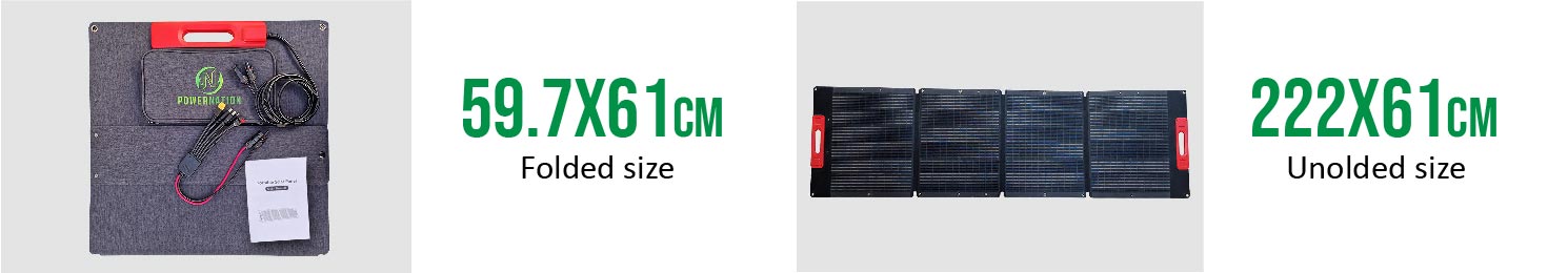 Solar panel folded size Power Nation