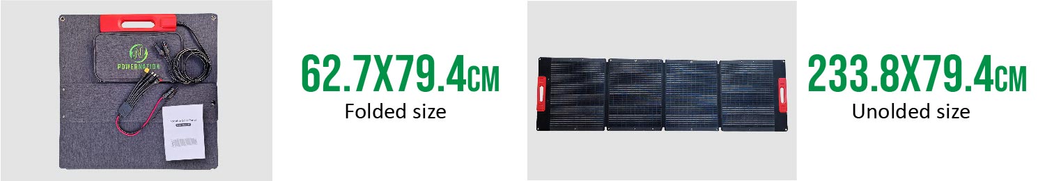 Solar panel folded size Power Nation