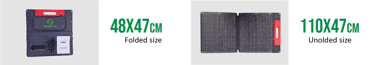 Solar panel folded size PowerNation